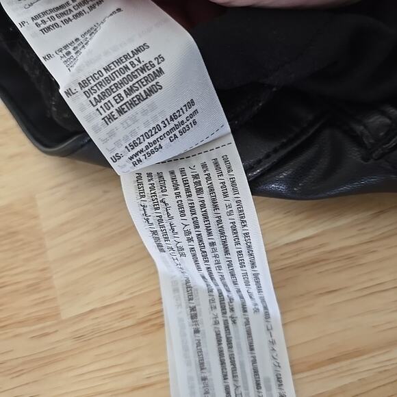 Abercrombie Fitch Ankle Straight Ultra High Rise Vegan Leather Pants Black 27 4s - Picture 4 of 8